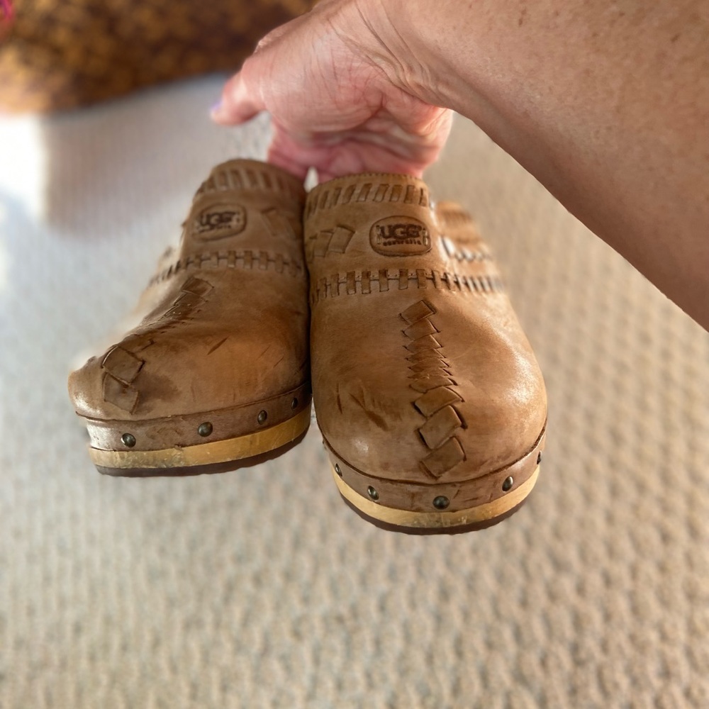 Ugg Clog Tan Upper& Platform Heel - image 2